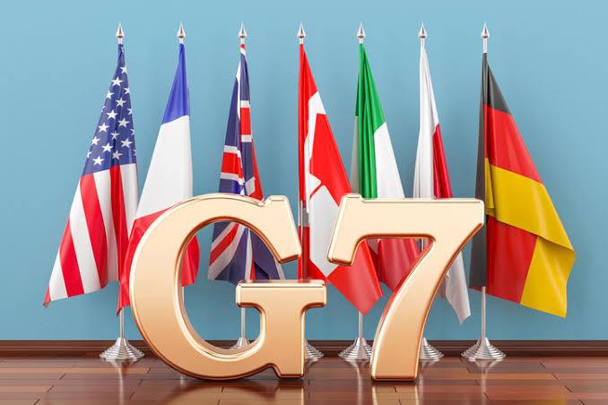 The G7 consists of Britain, Canada, France, Germany, Italy, Japan, the United States, and the European Union.